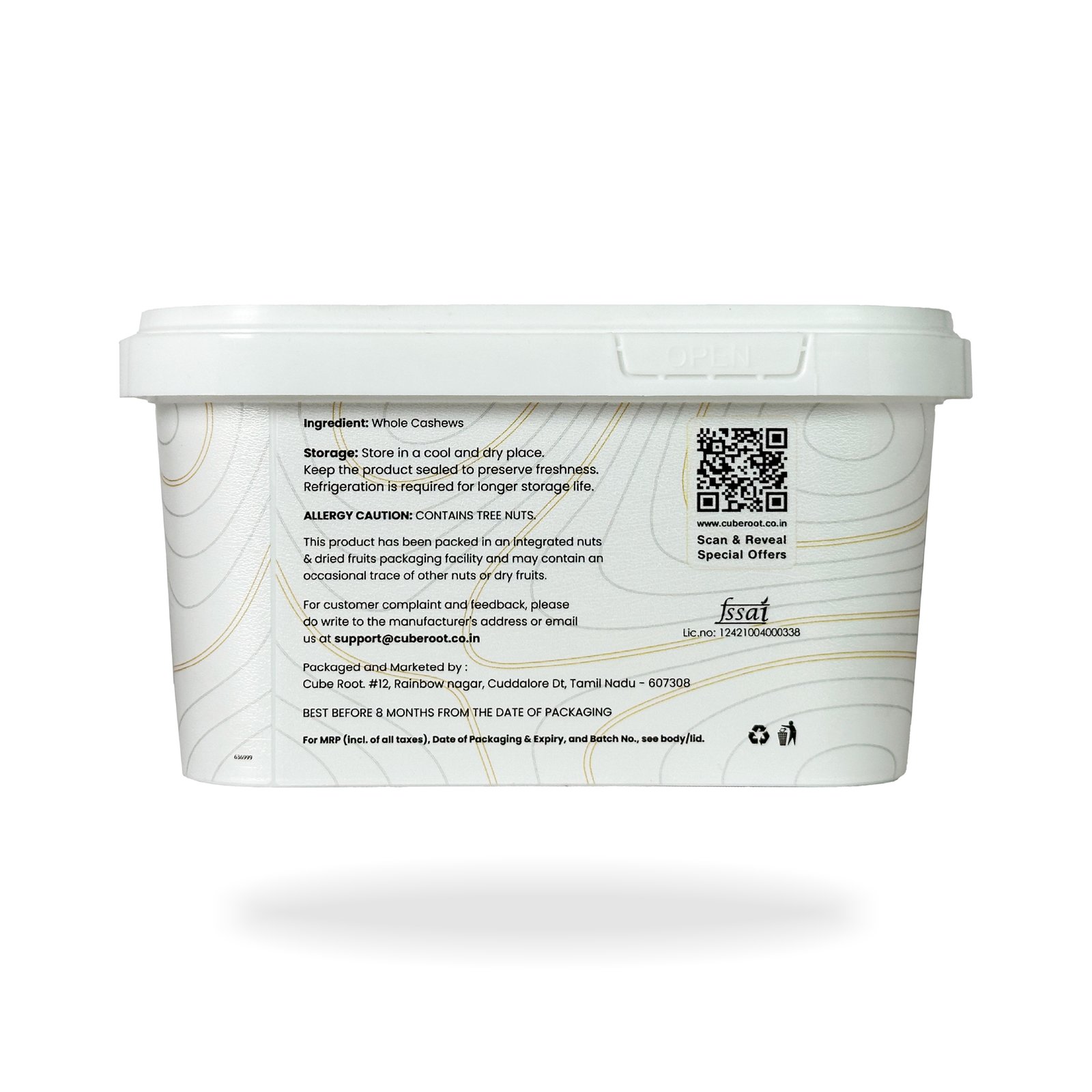 Whole Cashew Nuts W320 Grade (Medium size) 500G - Airtight Container - Image 6