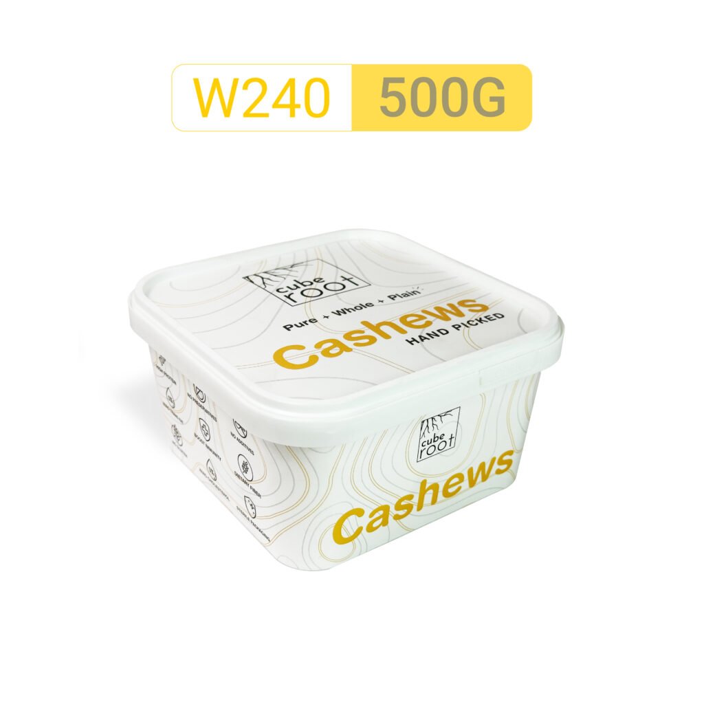 Whole Cashew Nuts W240 Grade (Large size) 500G - Airtight Container